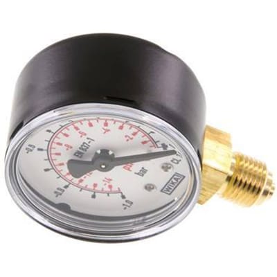 '-1..0 Bar Manometer Onderaansluiting Staal/Messing 50 mm Klasse 1.6