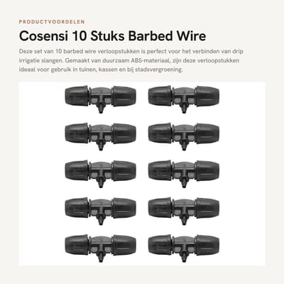 Dailygoods- Drip Irrigation Hose Connector - 10pcs Verbindingsstukken - Reducing Tee - ABS Materiaal - 7.4x3.4cm - Voor Tuinirrigatie - Tuinslangconnector