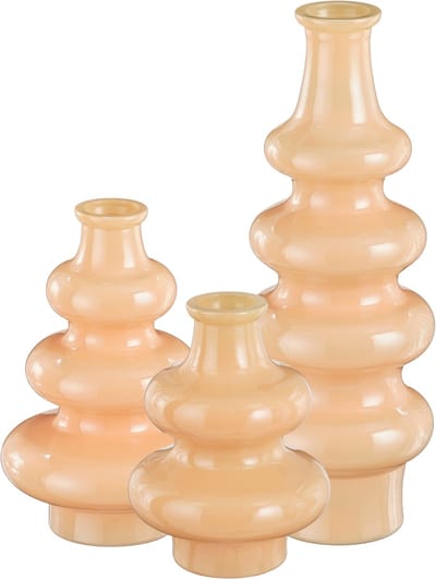 Bloemenvaas Sira - 3x - glas - beige - 3 maten - vaas - sierlijk model