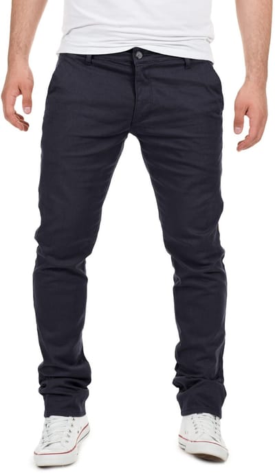 Yazubi Heren Chino Broek Dustin – Slim Fit – Katoen Stretch – Donkerblauw – 5-pocket