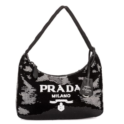 Re-Edition 2000 Sequinned Mini Bag   Handtas