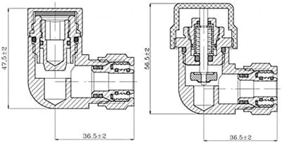 Thermostaat Aansluitgarnituur 1/2" voor Radiator - Hoekmodel Chroom Antraciet Wit