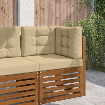 vidaXL - Buitenbankkussen - Polyester - Beige - 60 - x - 60 - cm
