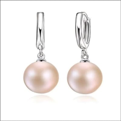 Aramat Jewels | Oorringen | 925 Zilveren Parel Oorringen 10mm - Elegante Hoepels met Parel | Roze | |12mm | Zilver | Kinderen, Volwassenen | Verkleurd niet