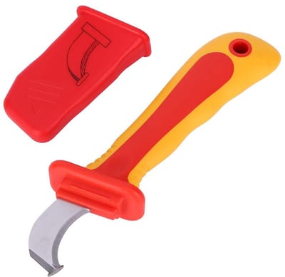 Store_9 - Coltello Knip Isolamento Elettricista - Kabelstripper - Ergonomisch - Rood - Anti-magnetisch - Vouw- en zakmessen - Geschikt voor Elektri...