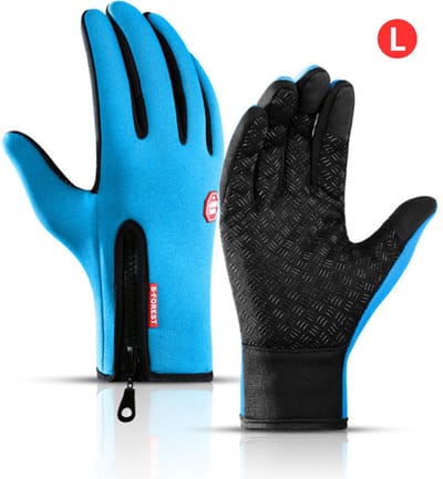 Livano Handschoenen - Touchscreen Handschoenen - Fietshandschoenen - Winter - Heren - Wielrenhandschoenen - Lichtblauw - Maat L