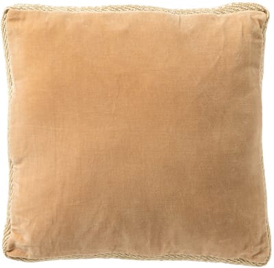 Dutch Decor MANOE - sierkussen 45x45 cm - effen kleur - jute rand - Semolina - beige - Inclusief binnenkussen - Luxe kussens voor woonkamer & bank