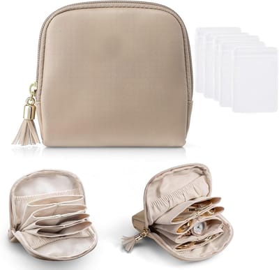 Elegante reiskosmetiekoffer voor sieraden, organizer met franjes, handige tas met rits voor vrouwen en meisjes, perfect voor het opbergen van armbanden, ringen, kettingen en oorbellen