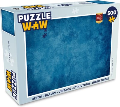 Puzzel Beton - Blauw - Vintage - Structuur - Industrieel - Legpuzzel - Puzzel 500 stukjes