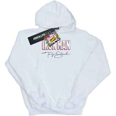 Marvel Mens Iron Man AKA Tony Stark Hoodie L blanc