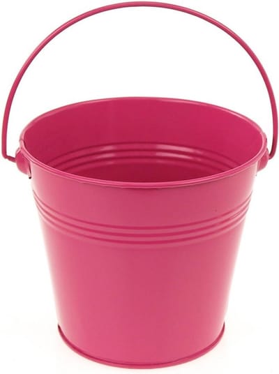 Metalen Emmer - Decoratie Emmer - Feestelijke Decoratie - Levendige Kleur - 12.7 cm - Fuchsia