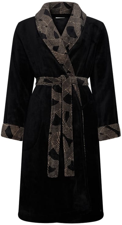 Pastunette Premium - Badjas - Balance - Zwart - Fleece - Maat M
