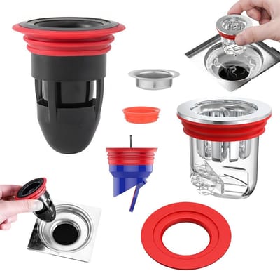 Set van 3 Universele Geurafsluiters voor Douche, Vloer- en Keukenafvoer (32-55 mm)