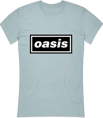 Oasis - Decca Logo Dames T-shirt - S - Blauw