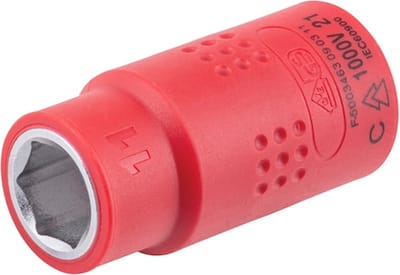 Wurth - VDE dopsleutel, 3/8 inch zeskant - VDE 3/8 inch dopsleutel, metrisch zeskant, kort x 1 st Soort aandrijving Binnenvierkant Sleutelwijdte 11 mm