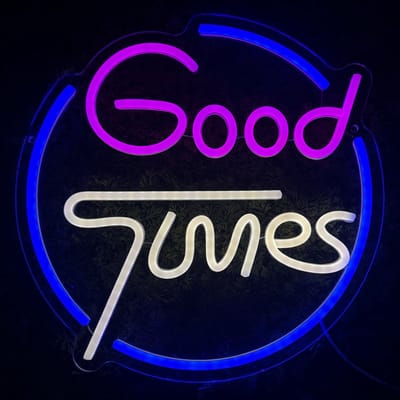 Neon Lamp - Good Times - Dimbaar - Incl. Ophangmateriaal - Neon Sign - Neon Verlichting - Neon Led Lamp - Wandlamp