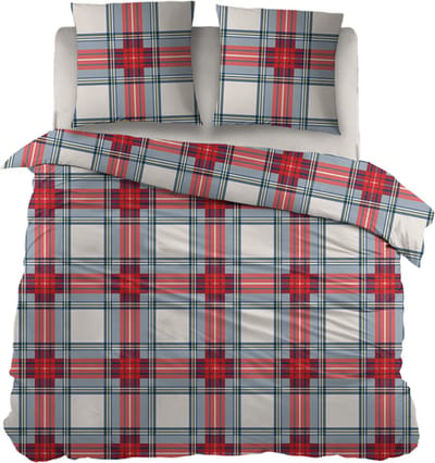 Snoozing Elies Dekbedovertrek - Tweepersoons - 200x200/220 cm - Rood/Wit