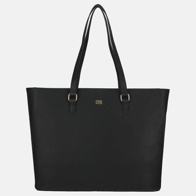 Duifhuizen leren shopper 14 inch zwart