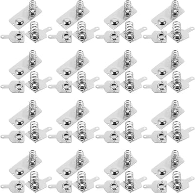 Batterij Contactplaten - Veer Connectoren - Elektronica Reparatie - Hoge Geleiddbaarheid - 20 Sets - Zilver