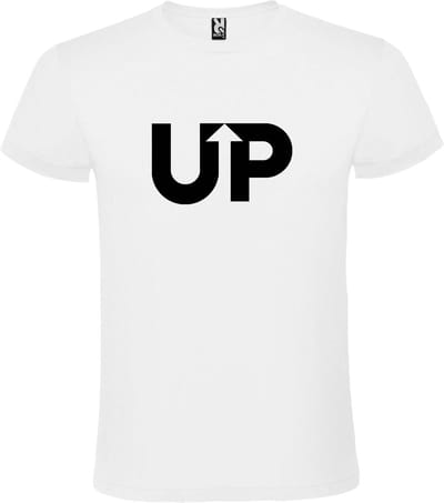 Wit T-shirt ‘UP’ Zwart Maat XS