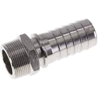 38x54 mm & R1-1/2'' RVS 1.4301 Slangpilaar met Buitendraad DIN EN 14423