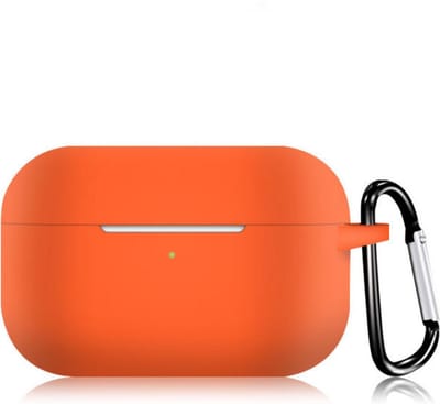 KELERINO. Siliconen Case geschikt voor Apple AirPods Pro - Met Haak - Oranje