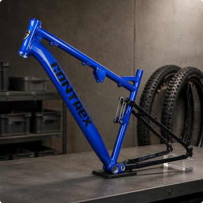 Vierstang Fietsframe Schokabsorberend 4-Link Fietsframe Sportuitrusting 148mm 148mm Naafafstand Van Pavement-Klaar voor de Weg helder blauwe kleur