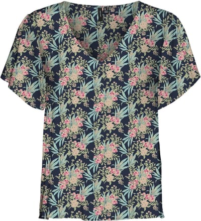 VERO MODA - VMEASY V-NECK SS BLOUSE WVN GA - Dames - T-shirts
