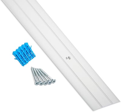 1 stuk SOTECH Overgangsrail Cross van aluminium zilver geanodiseerd 1000 x 37 x 2 mm Overgangsprofiel geperforeerd incl. bevestigingsset Vloerprofiel