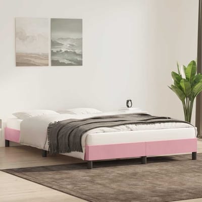 vidaXL - Bedframe - zonder - matras - 160x210 - cm - fluweel - roze
