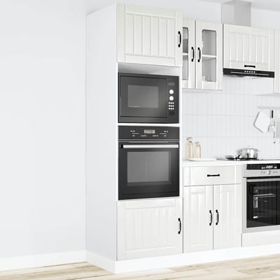 vidaXL - Ovenkasten - 2 - st - Lucca - bewerkt - hout - glanzend - wit