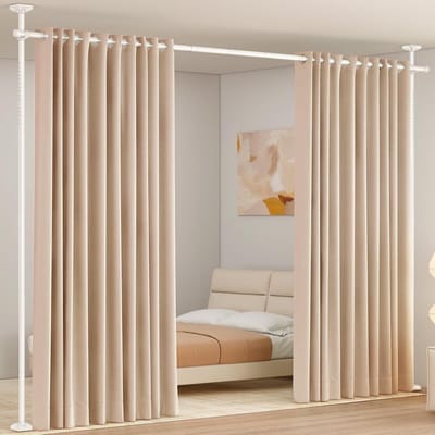 Cosensi - Room Divider - Privacy Screen - Vrijstaand en eenvoudig te installeren - Wit - Multifunctioneel - Voor woonkamer en kantoor - 227-312 cm ...