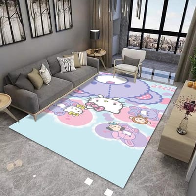 Sanrio Hello Kitty Kawaii Tapijt voor Woonkamer en Slaapkamer bedzijde sofa Vloerkleed Roze Kamerdecoratie Cadeau voor liefhebber 50X80CM