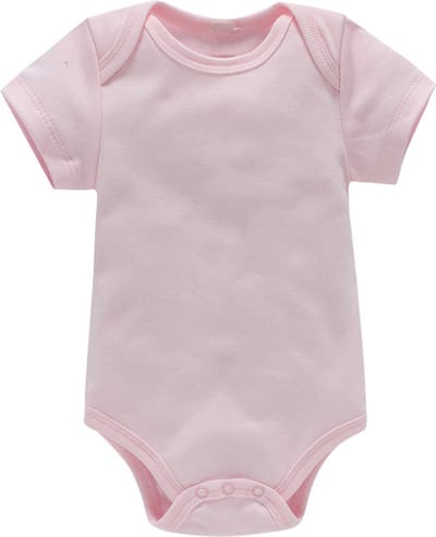 baby jumpsuit korte mouw tas scheet jurkje roze (3M)