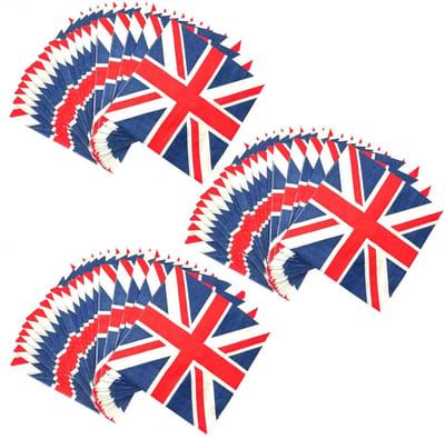 Dailygoods- Servetten 48 stuks - Papieren Servetten - Union Jack - Britse Thema - Feestdecoraties - 2-laags - 16,5 x 16 cm gevouwen - Feestservetten
