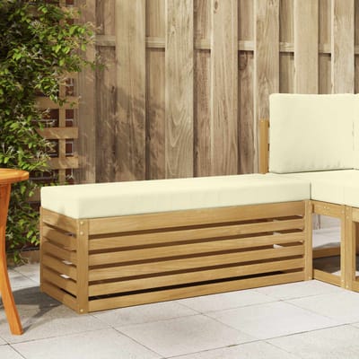 vidaXL - Buiten - bank - set - Wit - en - crèmekleurig - 115 - x - 43 - x - 45 - cm