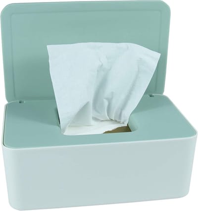 Luierdoekjesdispenser - Opbergdoos natte doekjes - Babyverzorging thuis - Voorkomt uitdroging - 18.5 x 11.4 x 7.1 cm - Groen