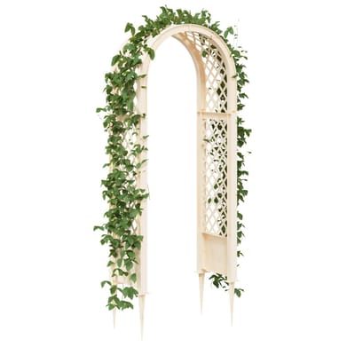 vidaXL - Rozenboog - met - Spikes - Wit - 97 - x - 43 - x - 218 - cm - PP