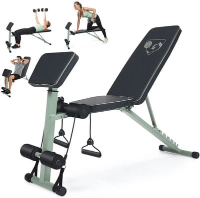Trendique - Fitness - Fitnessbank - Halterbank - Trainingsbank - zwart - tot 120 KG lichaamsgewicht belastbaar - Opvouwbaar - Verstelbaar