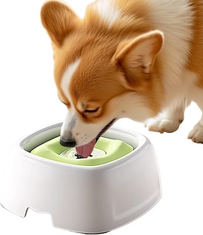 waterbak kat -drinkbak kat- drinkbak hond-drinkbak hond anti knoei-Geen natte mond - Drijvende waterbak - Lekvrij - Langzaam drinkend - Waterbak voor huisdieren - Kantelbestendig - Reiswaterbak voor katten en honden (groen - 2L)