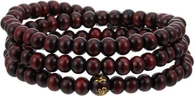 Fako Bijoux® - Buddha Armband - Sandelhout - Classic - 6mm - Roodbruin