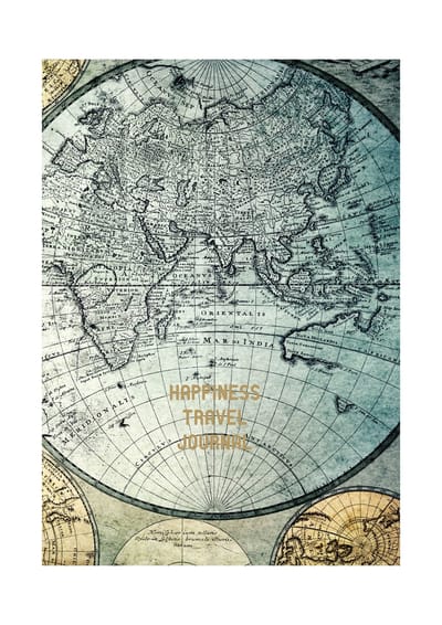 HappyBook - Reisdagboek - Travel Journal - Journal - Travel - Dagboek - Reis - Reizen - Reisnotities - Notities - Kado - Elastiek - Softcover - Wereldbol - Wereld - Wereldreis - Wereldreiziger - Vakantieboek - Vakantieverhalen - Vakantieherinneringen
