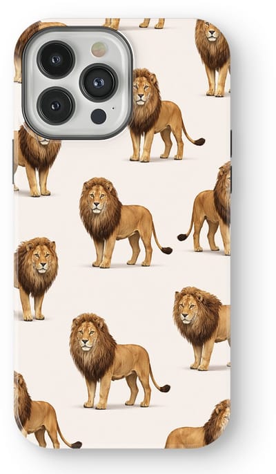 Safari Tough Case geschikt voor iPhone 13 Pro | Premium hoesje met Safari Dieren Design | Geschikt voor Mag | Dieren Print Backcover geschikt voor iPhone 13 Pro Leeuw