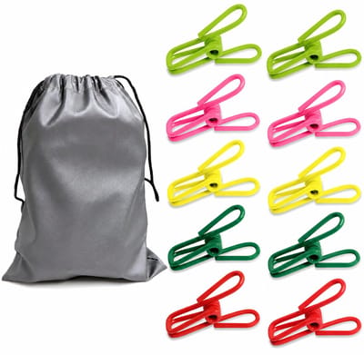 BOTC Wasknijpers - Draadknijpers - 60 stuks - 2 inch - Metalen clip voor voedselzakken - PVC-gecoate pinnen - 5 kleuren