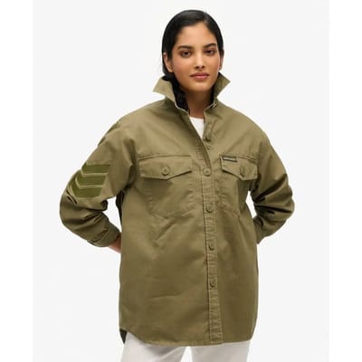 Superdry - Verfraaid oversized overhemd in militaire stijl - Dames - Shirts