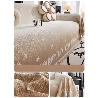 Kleurverloop Chenille Bankhanddoek, Universeel voor alle seizoenen, High-end Volledige Hoes Bankdeken Kussen, Dubbelzijdige Bankhoesdoek 180*130cm