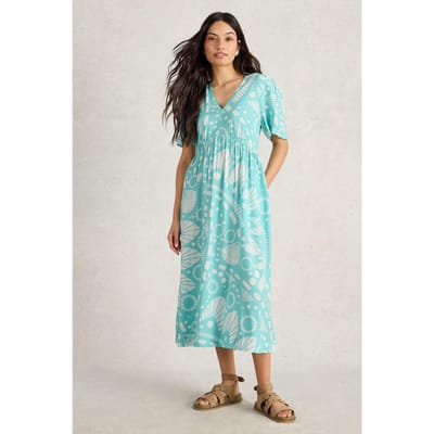 White Stuff Lucy Midi Dress Blue Print Taglia: 18 REGULAR | Abiti Midi Outlet | Donna | Blu
