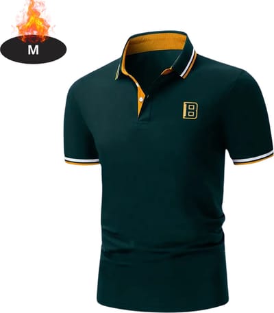 Livano Poloshirt Heren - T-Shirt Heren - Shirt - Overhemd - Polo Shirt - Donkergroen - M