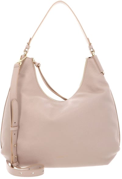 COCCINELLE Leren schoudertas Rebekka Handbag Grained Leather Rosette beige