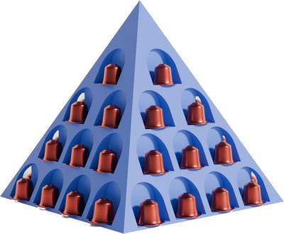 Fiastra Pyramid capsulehouder geschikt voor Nespresso capsules - capsule dispenser - koffiecup houder - blauw - 24 x 24 x 24 cm